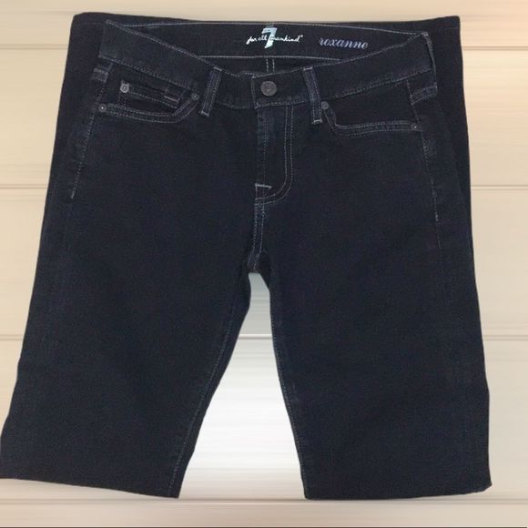 7 FOR ALL MANKIND Roxanne Dark Wash Skinny Jeans - Picture 2 of 7